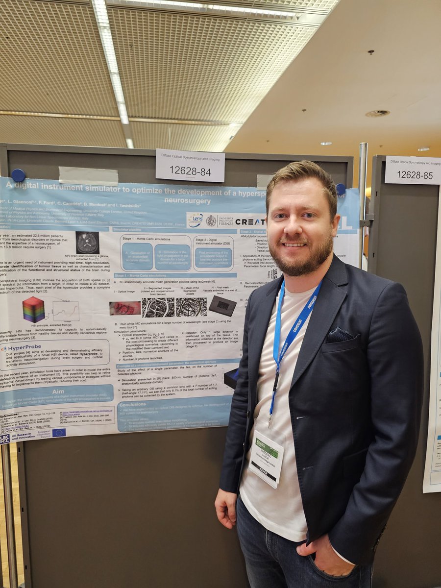 IliasTachtsidis's tweet photo. Visit our posters to learn about @HyperProbe_eu project #ECBO23 @SPIEtweets Photonic Solutions to Support Brain Tumour Surgery https://t.co/99lpHkARdf