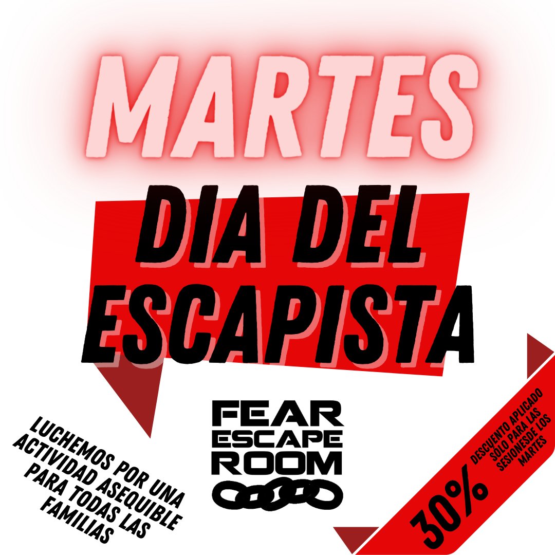 FearEscapeRoom's tweet image. Reserva ahora y sé parte de la celebración del Día del Escapista en Fear Escape Room. ¡Te esperamos para desatar tu espíritu de aventura y superación! 💪🔓 fearescaperoom.com 
#EscapeRoom #DiaDelEscapista #FearEscapeRoom #Barcelona #DescuentoEspecial #EscapeRoomExperience