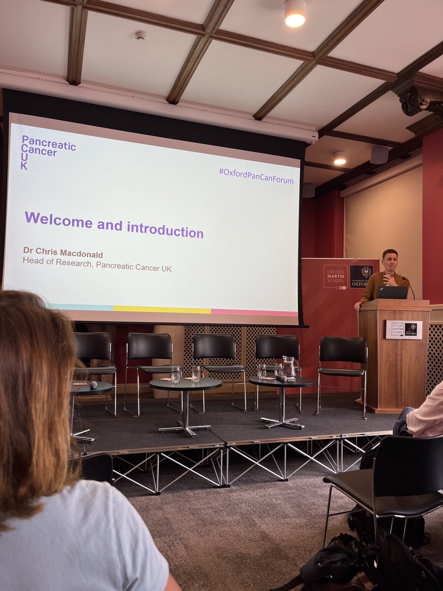 And we’re off! Looking forward to the next two days at the @PancreaticCanUK Discovery & Translational Research Forum. A great group has gathered for active discussions on the future of #pancreaticcancer research. #OxfordPanCanForum