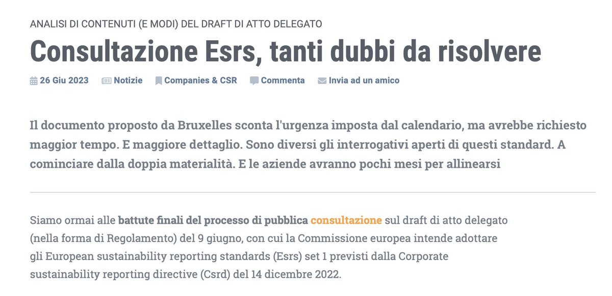 📍Consultazione #Esrs, tanti dubbi da risolvere
🗞️ Leggi l'articolo sul nostro sito: eticanews.it/consultazione-…