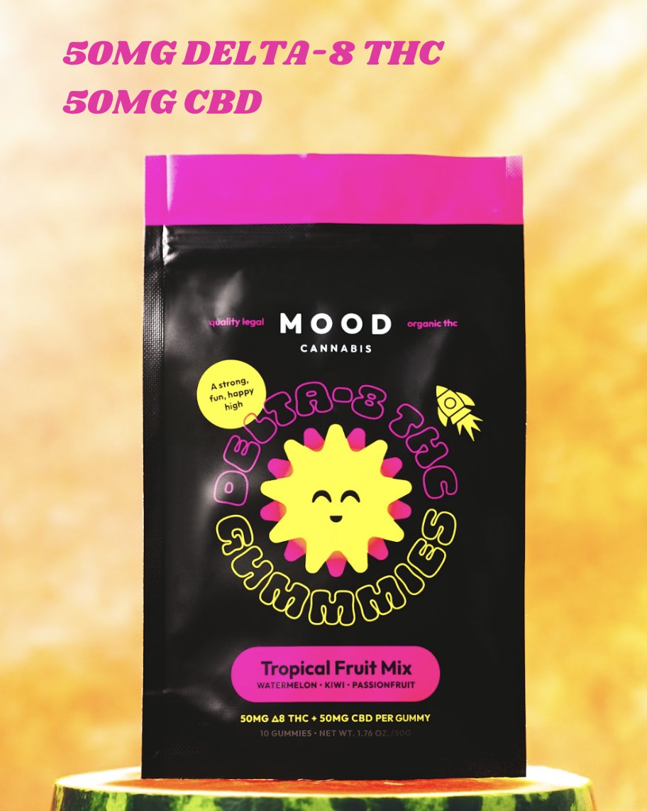 These STRONG Mood gummies have 50mg of Delta-8 THC and 50mg of CBD, for a blast-off journey to the clouds, while still being nicely balanced by CBD.

These gummies are truly potent and meant for experienced users only, so don’t say we didn’t warn you😉 #Delta8THC #THC #Delta9