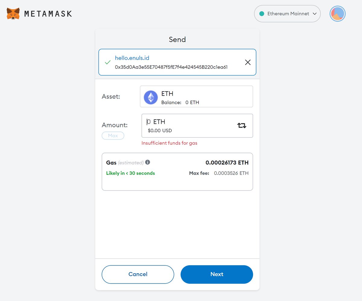 enulsid's tweet photo. 🚀 Exciting news

#EnulsID + #ENS is on fire🔥Introducing the integration of .enuls with @ensdomains' L2 domain resolver.

🌐 Ready to witness the magic? Type https://t.co/z0xBfbBK7Y on #MetaMask and watch it resolve to your #ENULS wallet address on #Ethereum.

@Nuls @reaper_ran https://t.co/gsNTYg9ZuH
