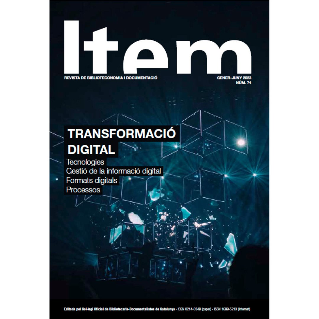 cobdc's tweet photo. Preneu nota perquè el dia 5 de juliol, a les 19h, a la Biblioteca García Márquez presentem l'#item74, dedicat a la "Transformació Digital". L'acte serà moderat per David Oistrach i Beatriz Benítez.
@revistaItem
@bibgarciamarquez
@bgarciamarquez https://t.co/Ptu6GqlkWn