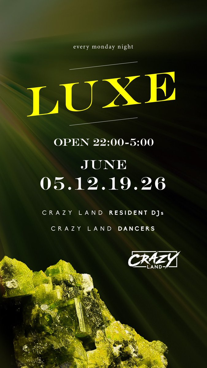 Tonight @CrazyLand_osaka 

Guest DJ : @djhazime 

Event : LUXE by.@thp_artist