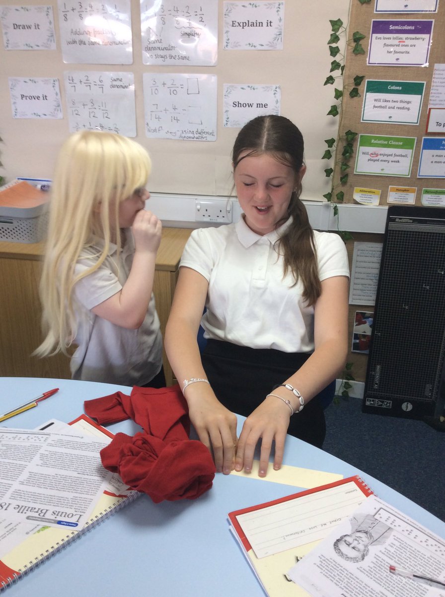 Chestnut_yacad's tweet photo. We had a special pupil visit us from another year group who is visually impaired. We have been learning about the eye and year 6 was very interested in how she copes in school. She came and showed us some Braille and talked about it to all the year 6 pupils. https://t.co/kpwGSsmfUp