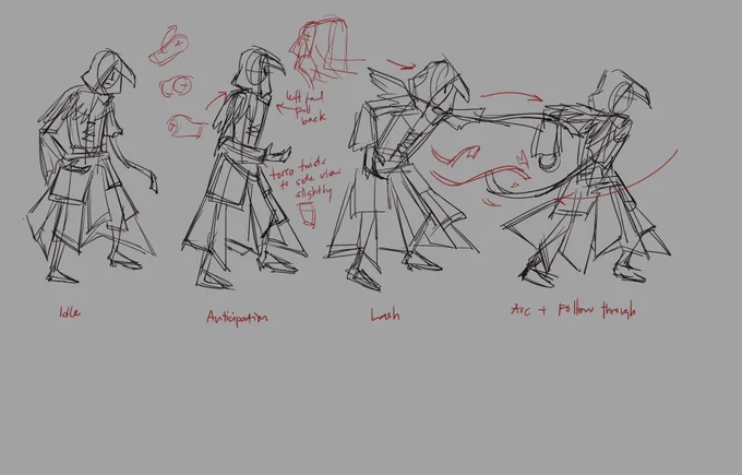 some attack animation planning, or whatever. its gonna be done with puppet, so i can't apply the principles the usual way aaaaa animation for games really be a different beast 🥲