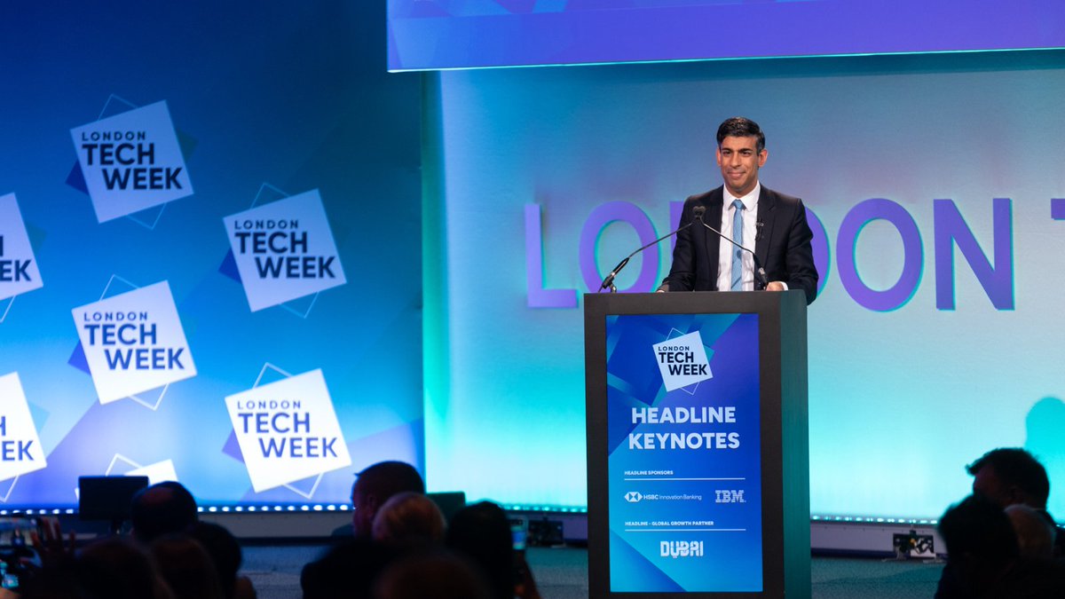 'We are an island of innovation' - @RishiSunak, Prime Minister of the United Kingdom at London Tech Week 2023   

Register your interest to attend #LTW2024 here bit.ly/3r7uQwL😎