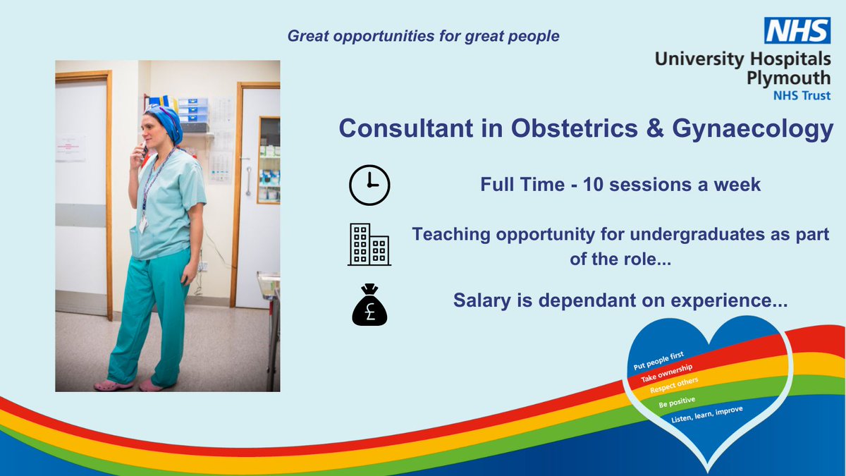 UHP Derriford Recruitment (@derrifordjobs) on Twitter photo An exciting opportunity has arisen at <a href="/UHP_NHS/">University Hospitals Plymouth NHS Trust</a>. We are looking for four new consultants in Obstetrics & Gynaecology. 🌈
Interested to learn more about the role? Click here... healthjobsuk.com/vacancy/5279067. An exciting opportunity has arisen at <a href="/UHP_NHS/">University Hospitals Plymouth NHS Trust</a>. We are looking for four new consultants in Obstetrics & Gynaecology. 🌈
Interested to learn more about the role? Click here... healthjobsuk.com/vacancy/5279067.