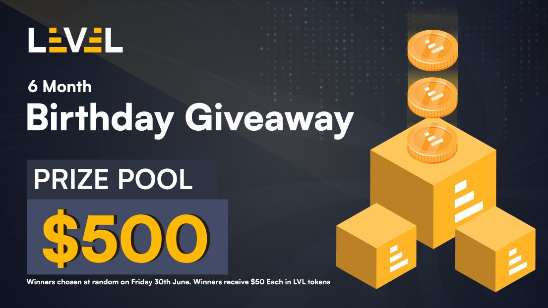 Level__Finance's tweet photo. #LEVEL is 6 months old today!🎉

To celebrate (& thank our amazing community), we are holding a #giveaway of $50 in $LVL tokens for 10 winners!

1️⃣ FOLLOW @Level__Finance & @Dr_LVL 
2️⃣ RETWEET & REPLY to this post
3️⃣ TAG 3 FRIENDS

Start trading today ➡️ https://t.co/tNBP8Av9C6