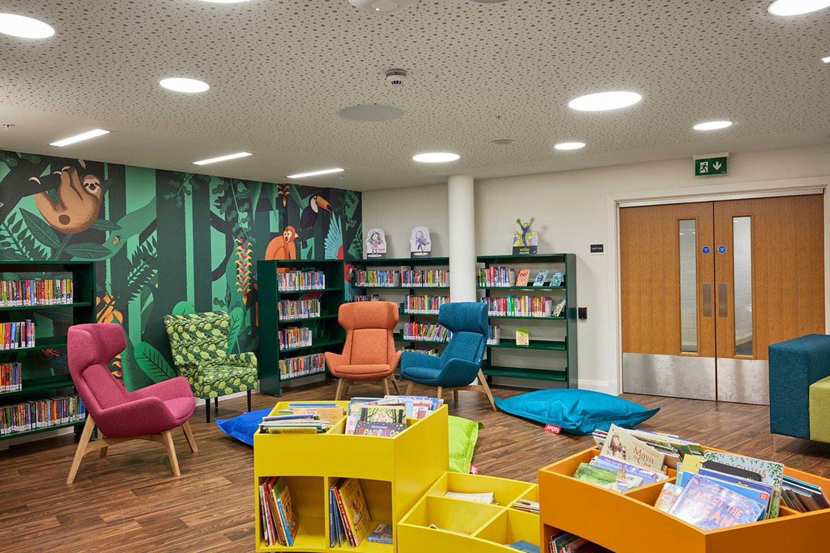 designconceptuk's tweet photo. ONCE UPON A TIME ……there was a library that wanted to invite all the small children into the magical world of books. A chat? #librarydesign  #kidslibraries #designinglibraries #libraries  https://t.co/DheFw5Kj8w https://t.co/1BRZdYDJLV