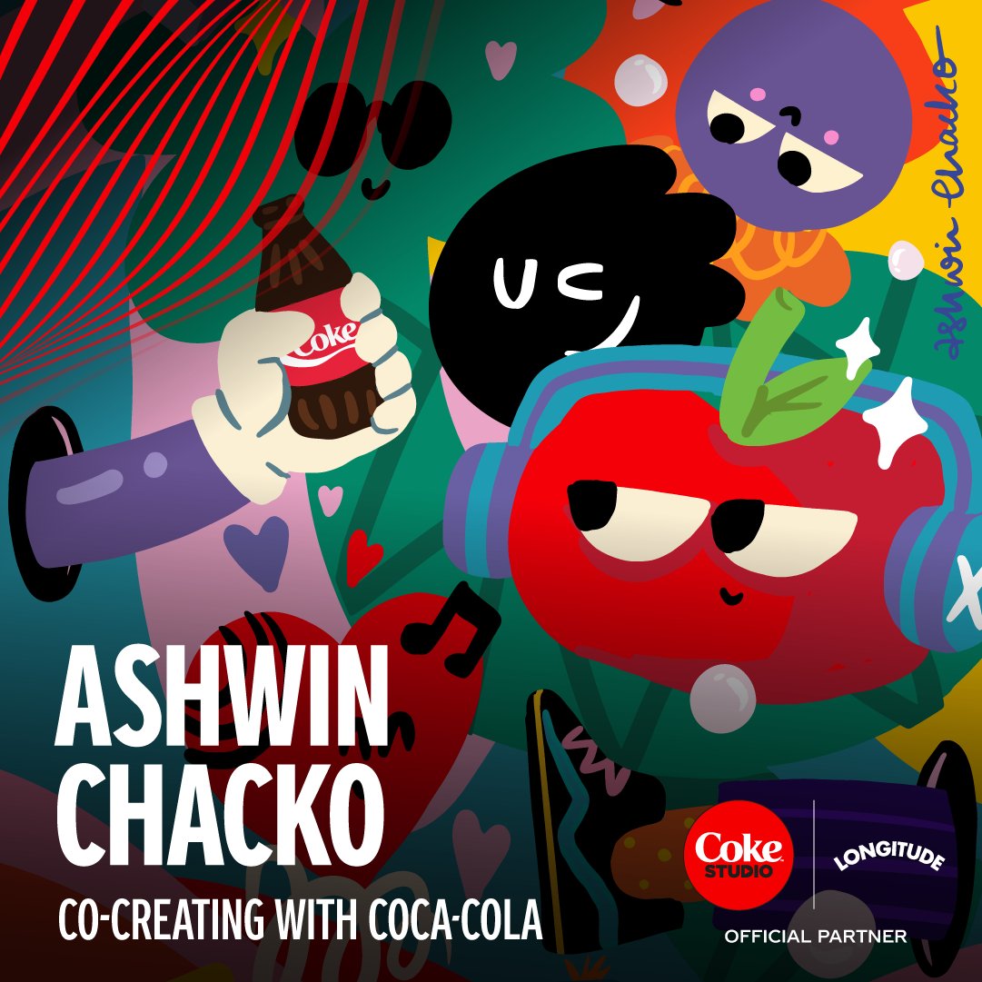 We've joined forces with the incredibly talented illustrator, Ashwin Chacko and @designopp, to bring you a new bottle design that embodies his style. ✨ Get ready to experience #RealMagic as his mesmerizing artwork takes center stage at Coke Studio @Longitudefest this weekend 🙌
