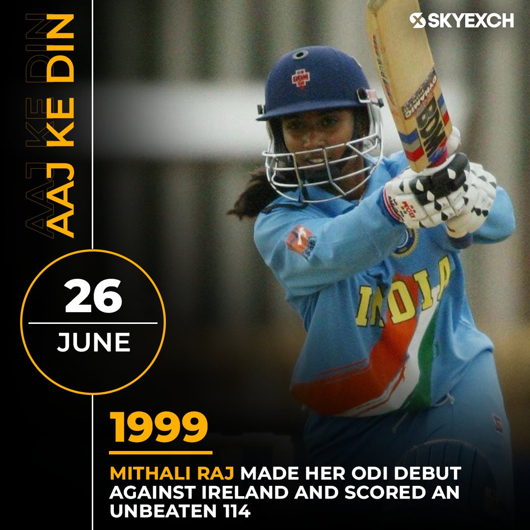 A 16-year-old Mithali Raj started her inspiring cricketing career today!!

#MithaliRaj #Womenscricket #IndianCricket #OTD #Ireland #SkyExch