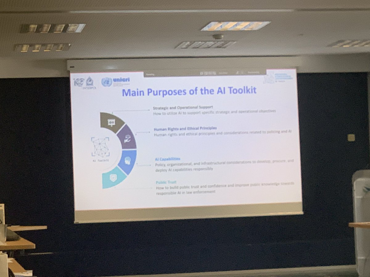 Very interesting presentation from @INTERPOL_HQ on their project developing a Toolkit for Responsible Use of #AI in Law Enforcement, which can have relevant links and synergies with our @heroes_fct project 
#HEROESFCT #H2020