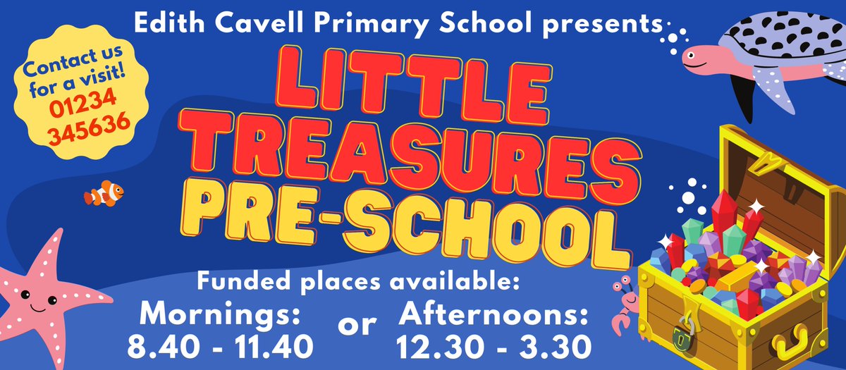 Places are available !!!  Contact us 01234 345636

Open Monday to Friday for morning or afternoon sessions.

Pre-School funded places are available from the term after your child's 3rd Birthday.