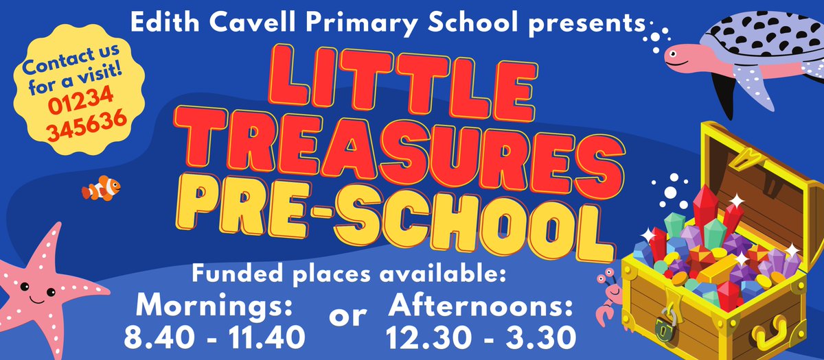 Places are available !!! Contact us 01234 345636 Open Monday to Friday for morning or afternoon sessions. Pre-School funded places are available from the term after your child's 3rd Birthday.