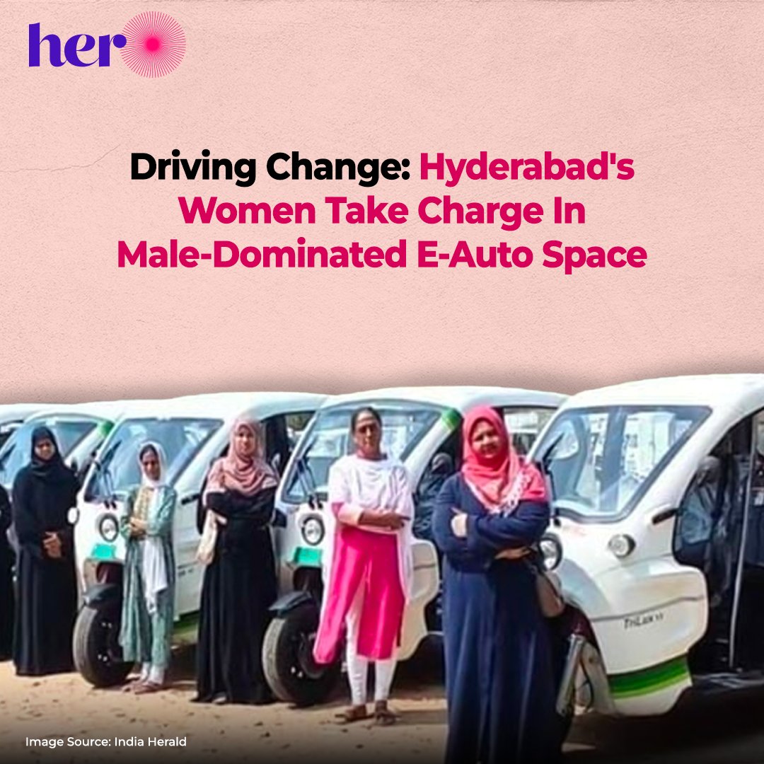 Breaking barriers in a male-dominated space, Hyderabad #women are taking the wheel and driving e-autos. #ETOMotors Pvt Ltd, in partnership with the Shaheen group, is empowering unemployed women by providing them with thorough training and electric autos.
#HerCircle