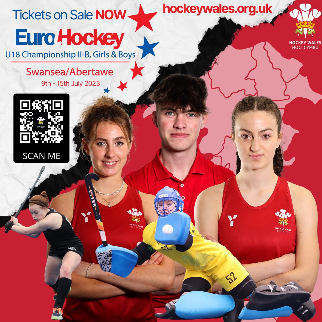 HockeyWales's tweet photo. 🎟️ Grab your tickets now and witness the best young talents from across Europe battling it out on the pitch! It's an event you won't want to miss! 🎉

Scan the QR code or visit https://t.co/nrP52QIM3K to grab your tickets today!  

#EurosSwansea2023
#HociCymru https://t.co/jI442IFldI