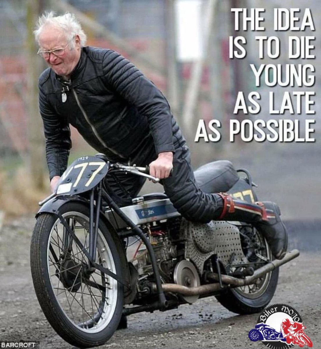 The idea is to die young as late as possible #bikermojo #longevity #healthspan #rejuvenation #bioclock