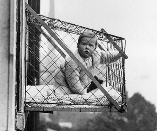 In the late 19th century, doctors began recommending that parents in urban apartments regularly expose their infants to fresh air, believing this would strengthen the child's immune system. 

This led to the invention of the baby cage, patented in 1922. The cages became popular…