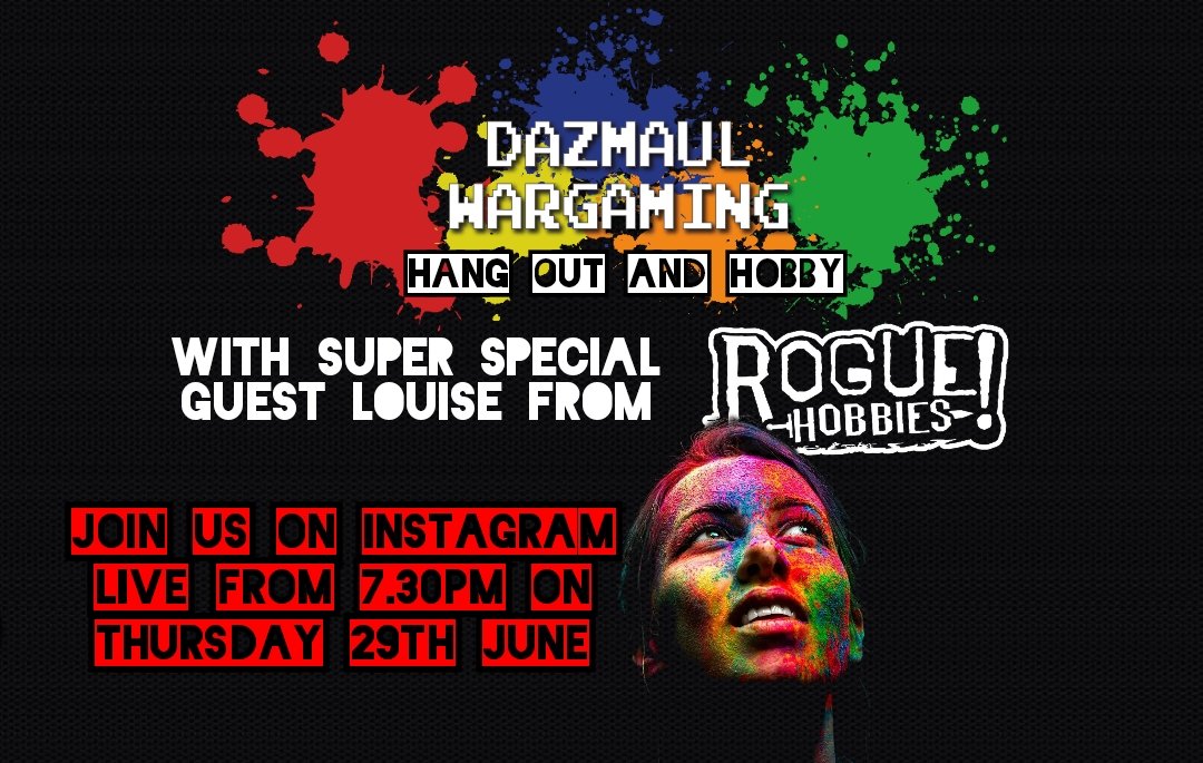 Let's go ROGUE!

This Thursday at 7.30pm over 9n Instagram live
@Sughammer
#wargaming #warhammerageofsigmar #warhammerpainting #warhammer #warhammer40k #hobby #roguehobbies #warhammer30k #warhammeraos #wargame #wargames #miniaturepainting #warhammerhobby #sassynurgling