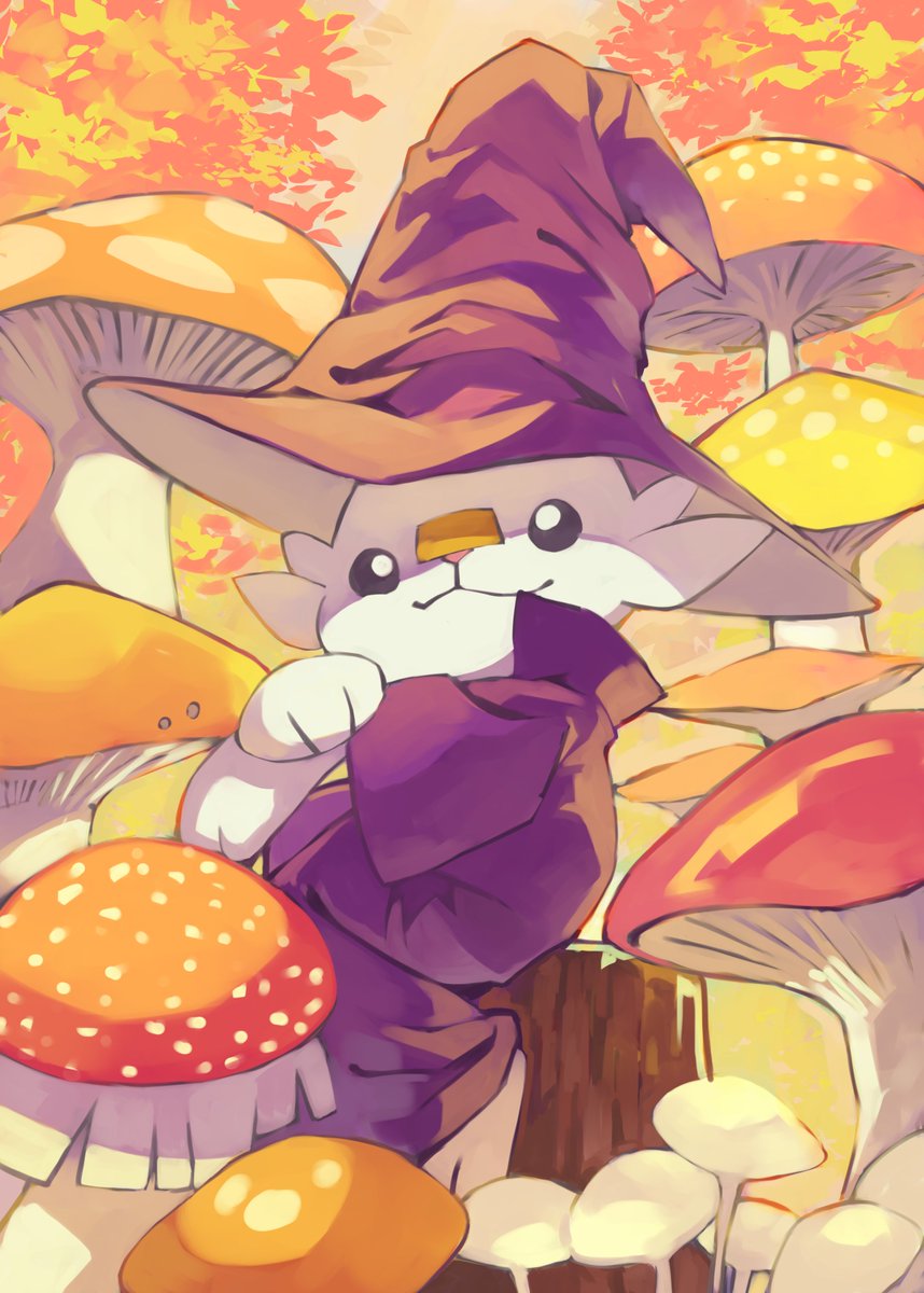 mushroom hat witch hat no humans pokemon (creature) solo clothed pokemon  illustration images