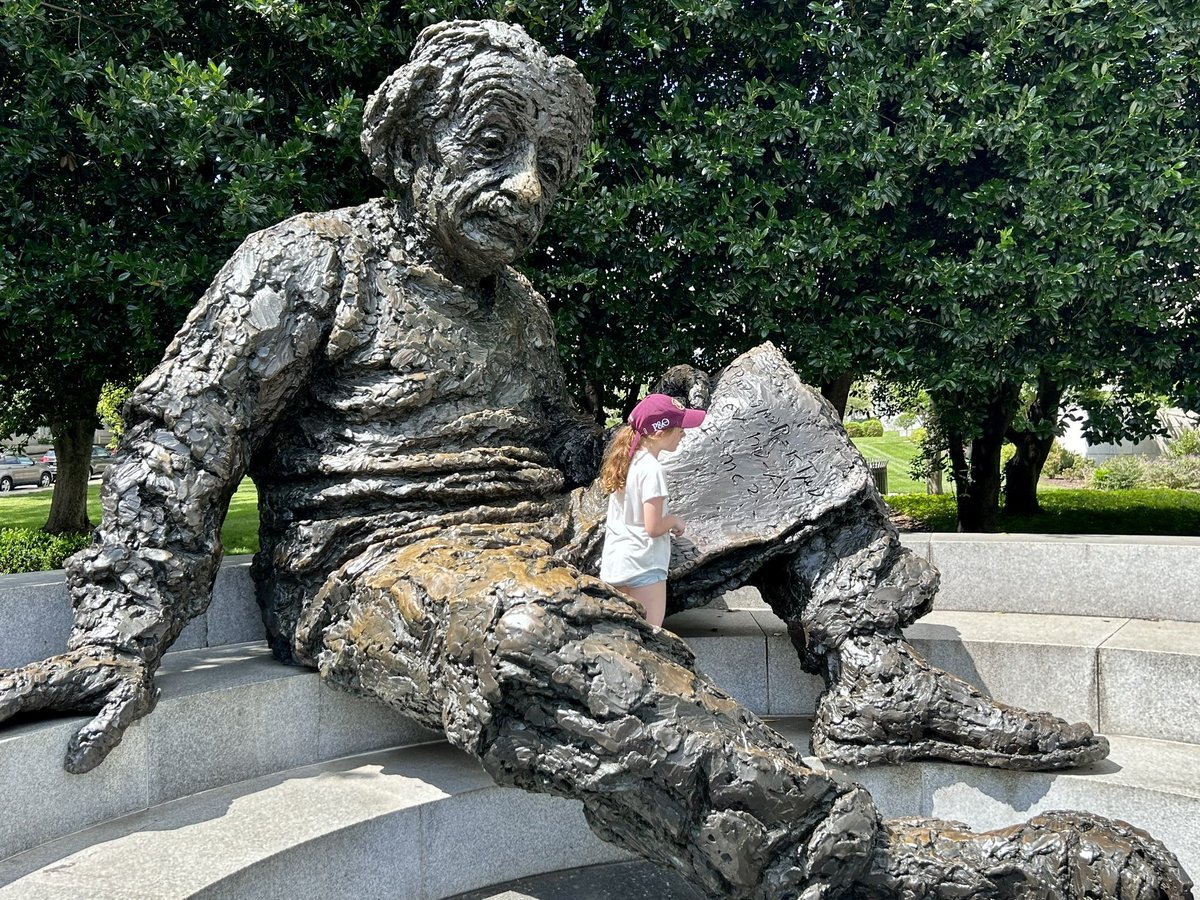 Our favourite memorial in DC, so well done and brought a smile to the group. Abi just checking the equations are correct before explaining to her dad curved spacetime.