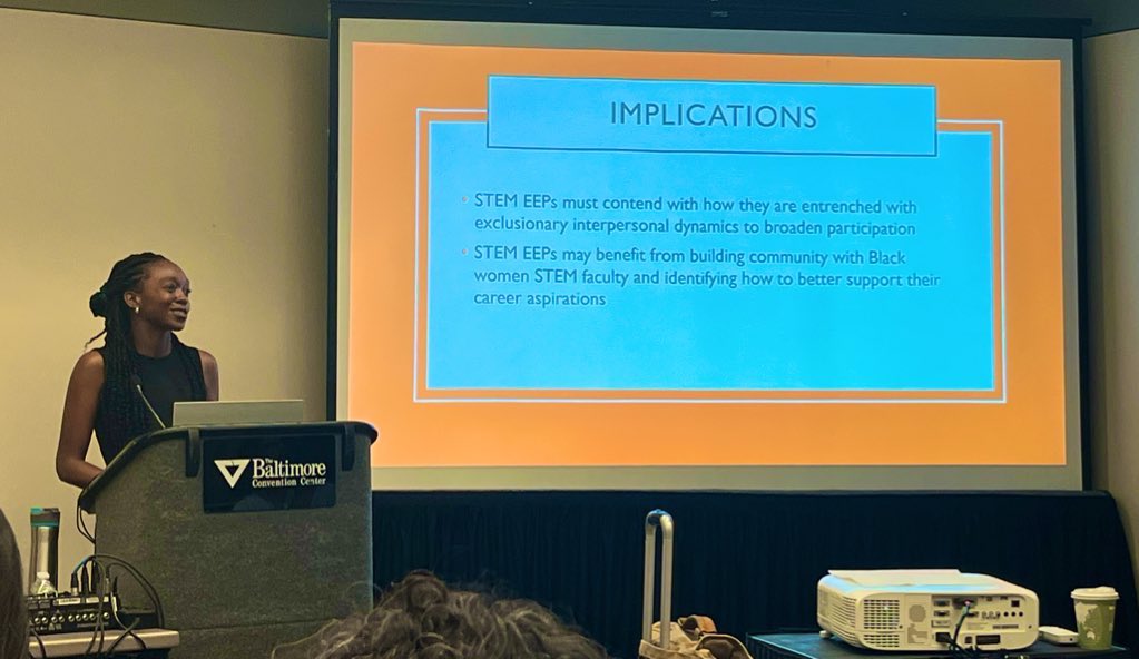 Excellent work on Black Women STEM Faculty’s Decision to Pursue Entrepreneurship and Entrepreneurship Education Programming shared by  @itsmeaghanp at #ASEEAnnual! @JacquieHandley4, @aileenROUX, Prat Shekhar @UMichEER @UMich CPEP
