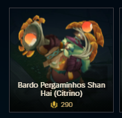 ✨✨SORTEIO CÓDIGO  BARD PERGAMINHOS DE SHAN HAI✨✨ 

Vou escolher 6 pessoas que comentar e dá rt aqui pra ganhar a skin.  
- Comenta seu nick.✅
- Marca um amigo. ✅
- Justifique porque você tem que ser escolhido. ✅

#AcademiaDePiltover #LeaguePartner