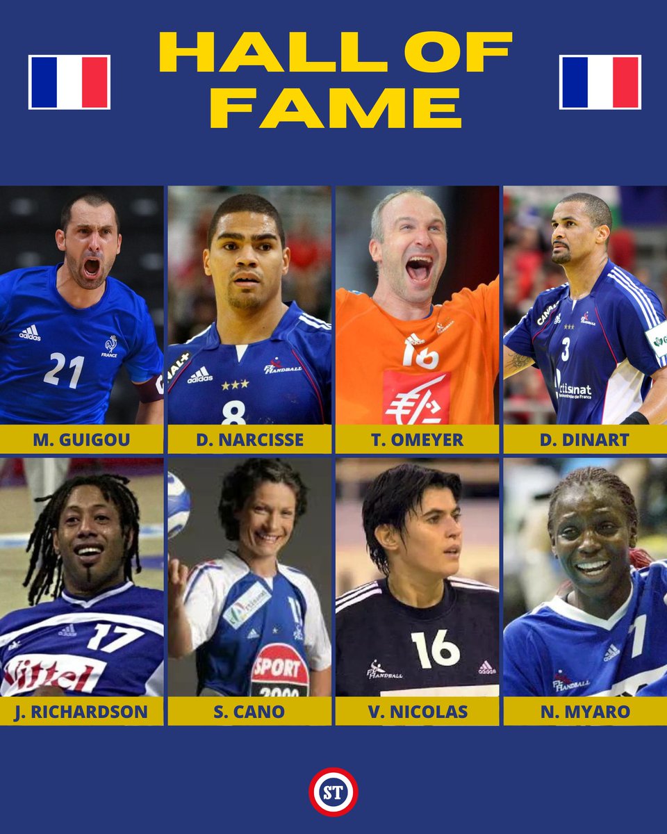 🇫🇷 8 Français intégrés au Hall of Fame de la Fédération européenne de handball 🤩

🏅 Michaël Guigou
🏅 Daniel Narcisse
🏅 Thierry Omeyer
🏅 Didier Dinart
🏅 Jackson Richardson
🏅 Stéphanie Cano
🏅 Valérie Nicolas
🏅 Nodjialem Myaro
