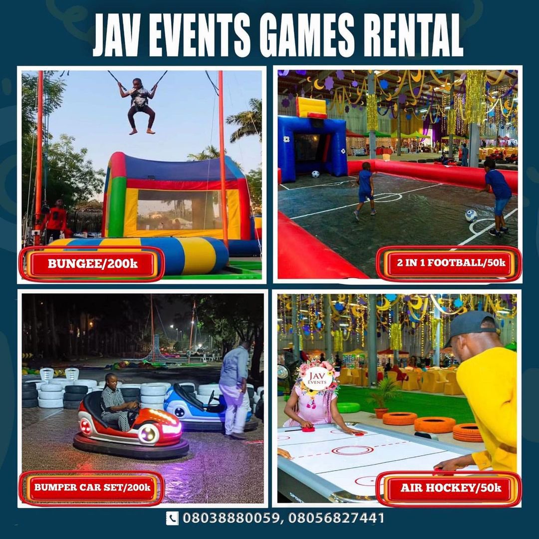 GAMES FOR RENT @javdestinations 🎮

Our wide selection of indoor and outdoor games will add that extra element of entertainment you're looking for to your birthday parties, picnics, get-together, and Sallah Parties etc.

Remember Sallah is just around the corner 😉💫
#rentgames