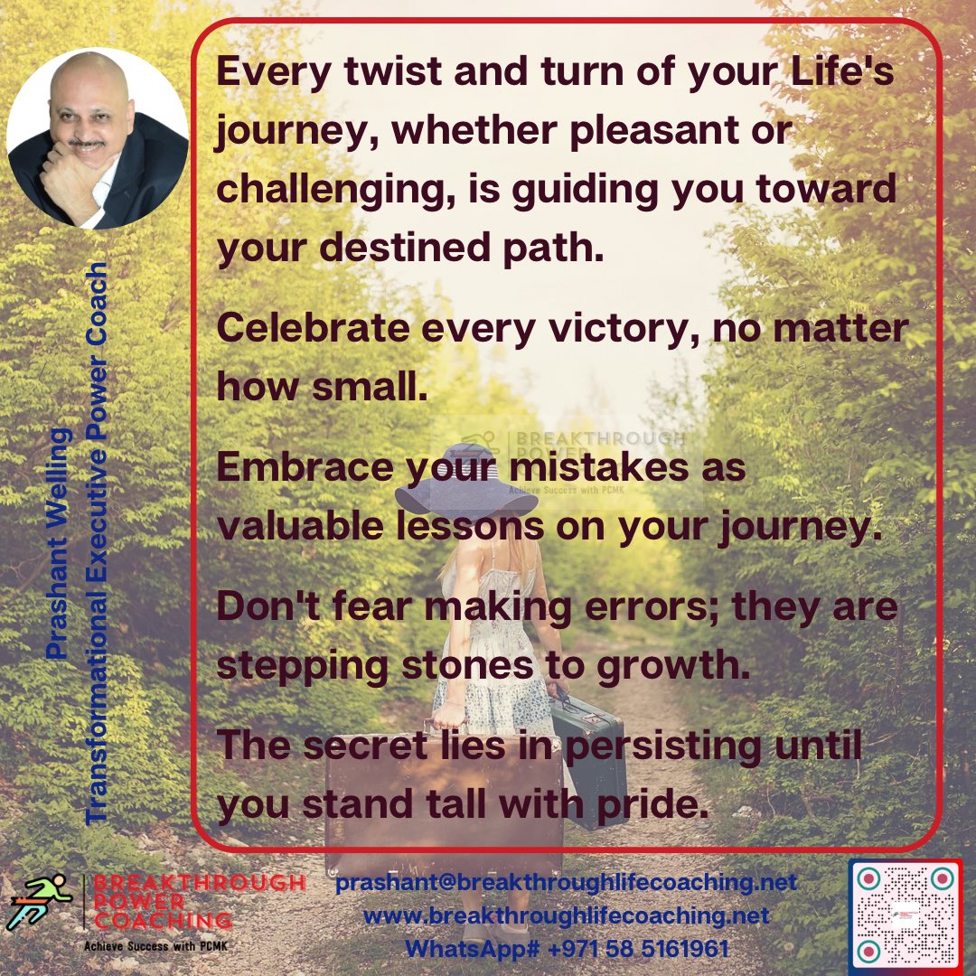Embrace the journey, for every step, every win, and every mistake lead you closer to where you're meant to be.

#EmbraceTheJourney #CelebrateWins #ValuableMistakes #FearlessGrowth #ProudProgress