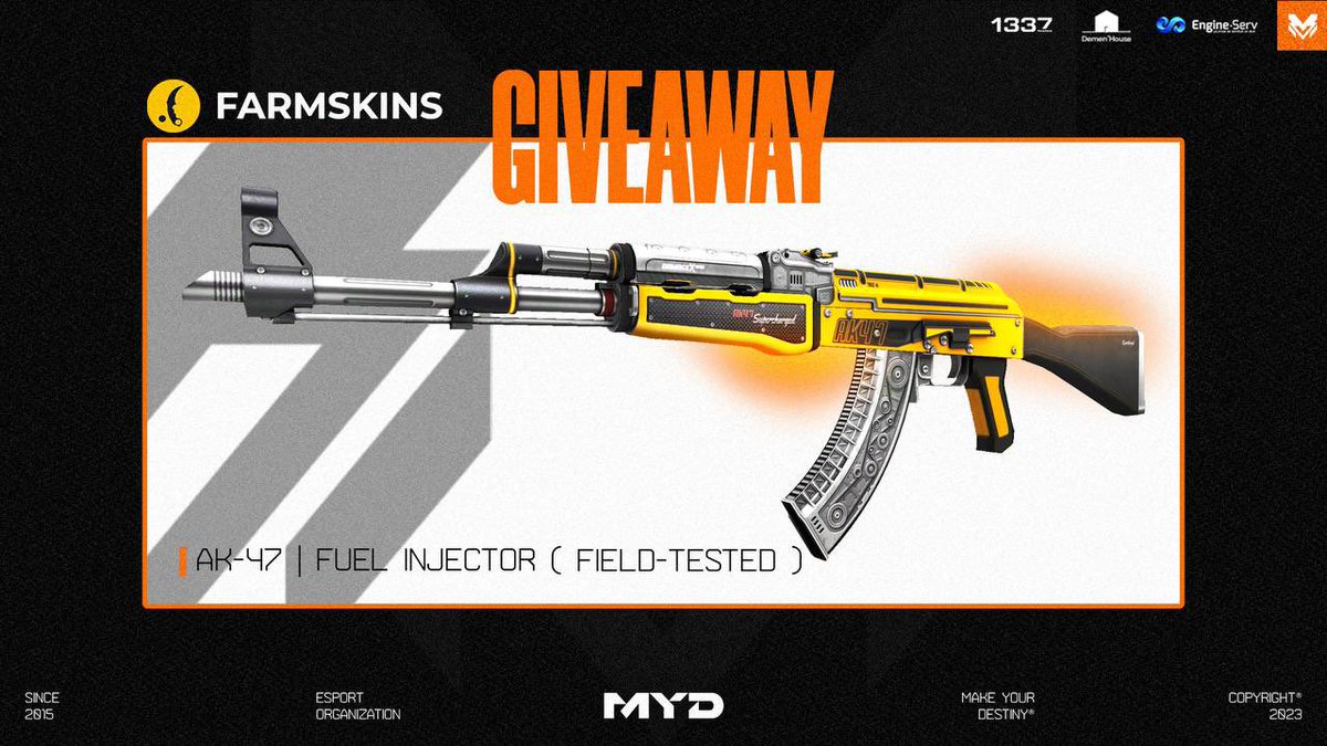 To celebrate the success of @TeamMYD in the Master League Portugal we’re starting our joint GIVEAWAY with <a href="/farmskins/">Farmskins</a>! 👀🎉

Try to win AK-47 | Fuel Injector (FT) 💛

How to? 👇
1. Follow @TeamMYD <a href="/farmskins/">Farmskins</a> @KennyLeretour 
2. Like &amp; RT
3. Tag a friend 

7d ⏰
#csgo #csgogiveaway