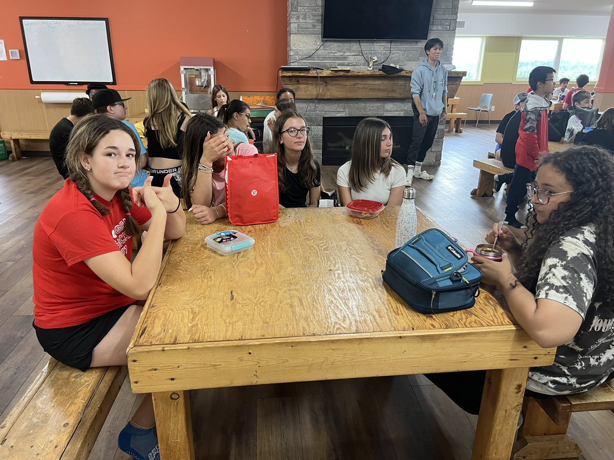 RSagarese's tweet photo. @CampBrebeuf with the Grade 7 crew.  Arrived safe and sound and the weather seems to be holding up!!  Creating memories @saopmilton1 https://t.co/DcLLjUTuxQ