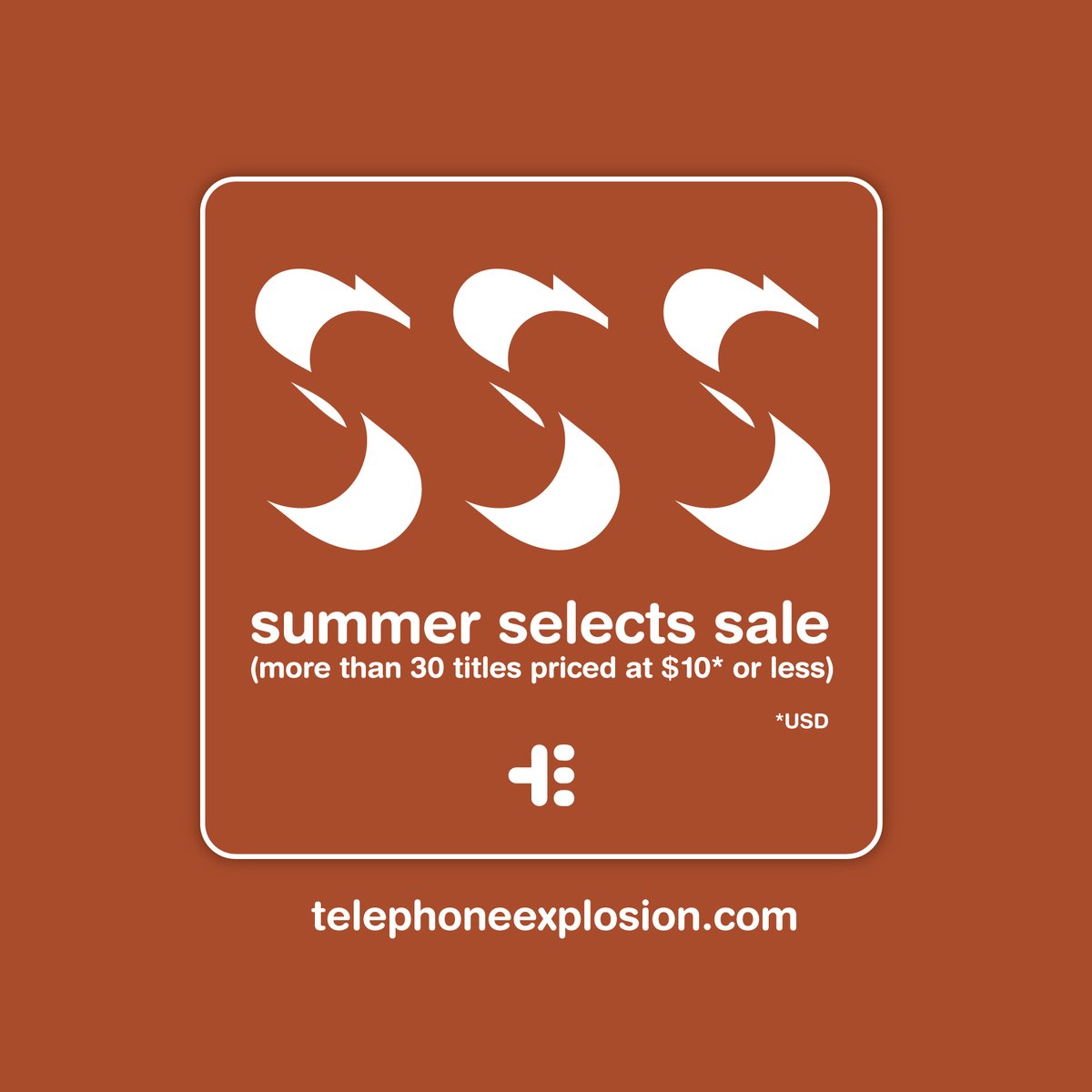 Our biggest sale yet! To celebrate summer we are offering over 30 Telephone Explosion & Morning Trip titles for $10 or less. Fill your cart and stock up for summer! telephoneexplosion.com/collections/su…