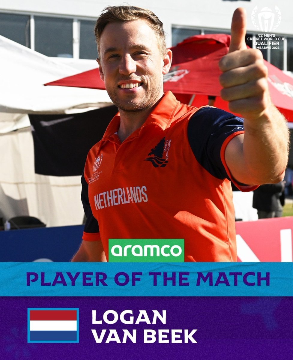 Logan van Beek has put forth arguably the greatest performance by a player in a world cup qualifier!
30 runs and 2 wickets in the same super over!
Jaw dropping stuff at Harare! 
#ICCWorldCupQualifiers #CricketTwitter #Cricket #HarareSportsClub @KNCBcricket @ICC @cricketworldcup