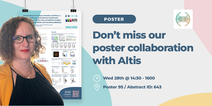 📢 Don't miss it! 

Find Audrey in Wednesday's poster session (14:30-16:00) at the #MPSWorldSummit2023 presenting our collaborative primary human jejunum and liver poster with Altis Biosystems.

📍 Poster: 95 
📍 Abstract ID: 643

bit.ly/44iNKz7

 #OrganOnAChip