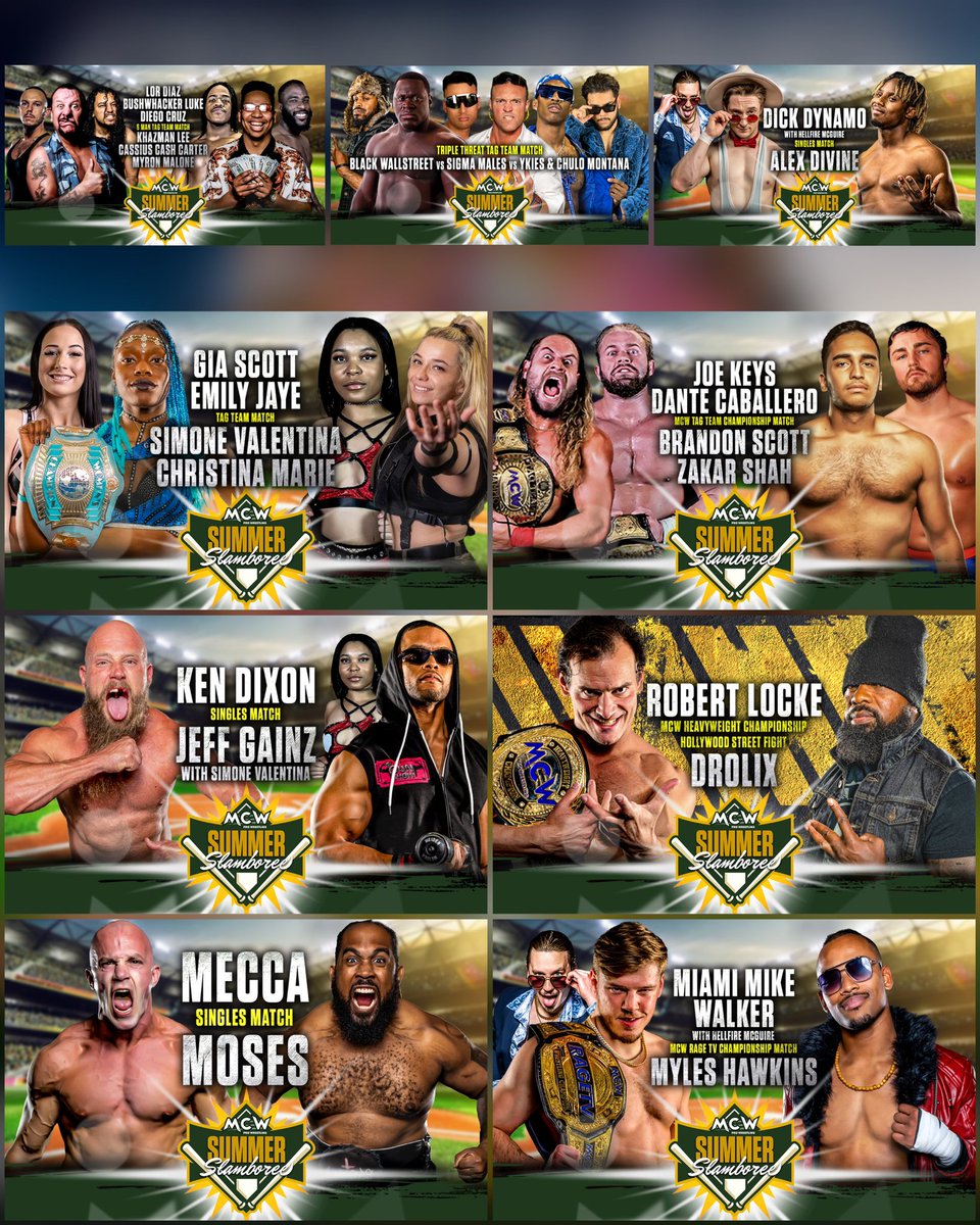 #MCWProWrestling returns to Southern #Maryland and the Hollywood Volunteer Fire Department 🚒 in Hollywood, Maryland on SATURDAY NIGHT July 8th for Night 1️⃣ of the 2023 #MCWSummerSlamboree Tour‼️ Announced So Far: 🏆 MCW Heavyweight Championship 🏆 💥 Hollywood Street Fight 💥…