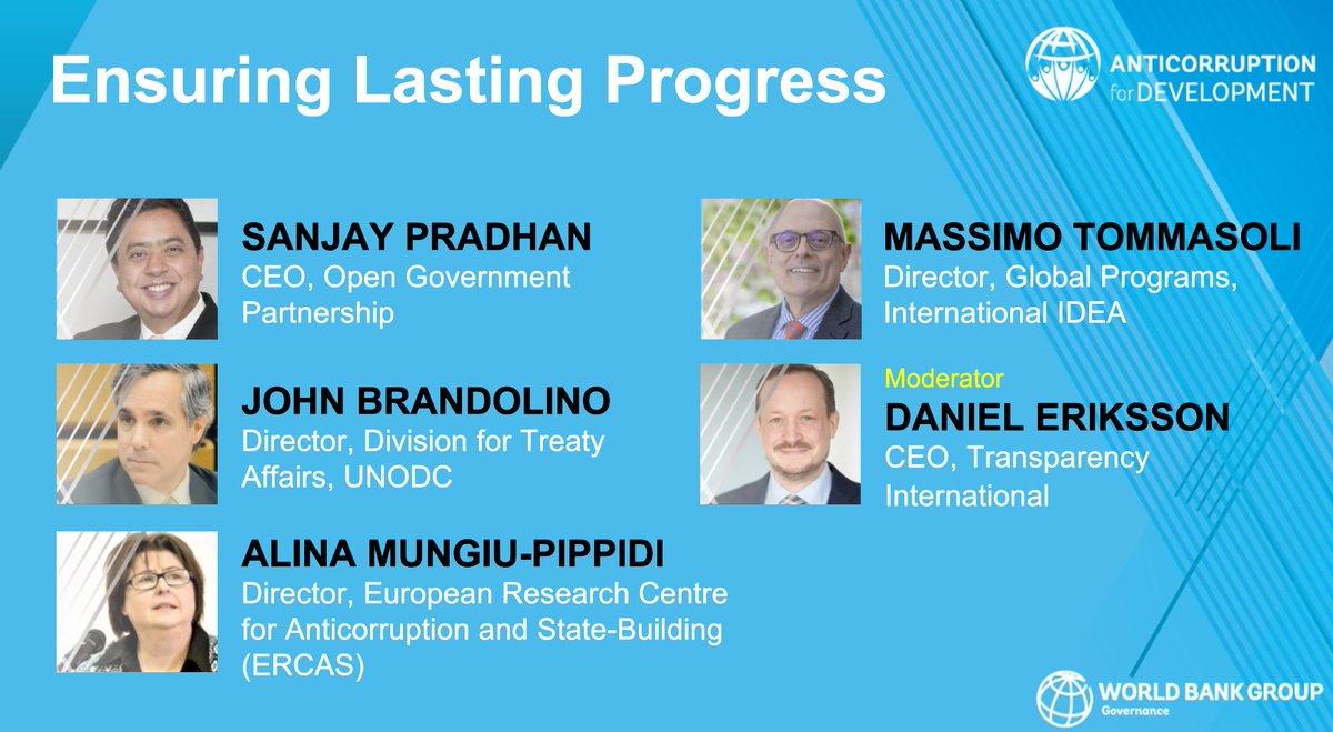 LIVE NOW! Can #anticorruption efforts bring lasting change? 🤔Experts take on this challenge and discuss new strategies to address existing and new challenges. 

Join us: wrld.bg/6xGu50OXill

#UnitedAgainstCorruption <a href="/WorldBank/">World Bank</a>