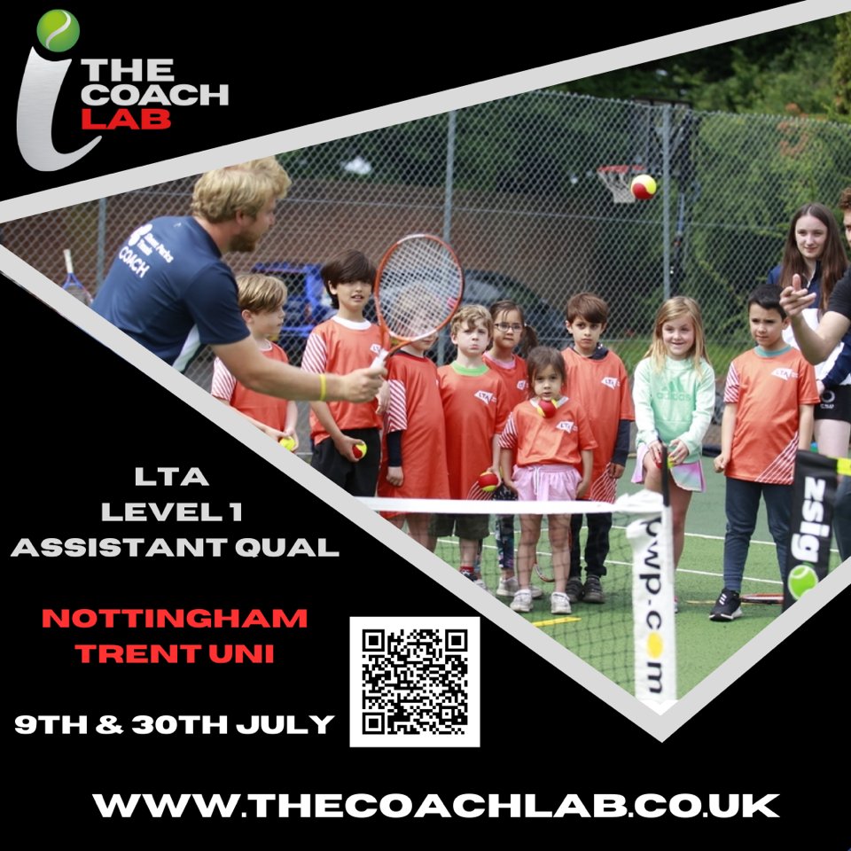 LTA Assistant Course (Level 1) 🎾

Are you over the age of 16 and interested in getting into coaching?

Join the 2 day course running on 9th and 30th July at Nottingham Trent University.

Further information available at:
thecoachlab.co.uk/lta-assistant