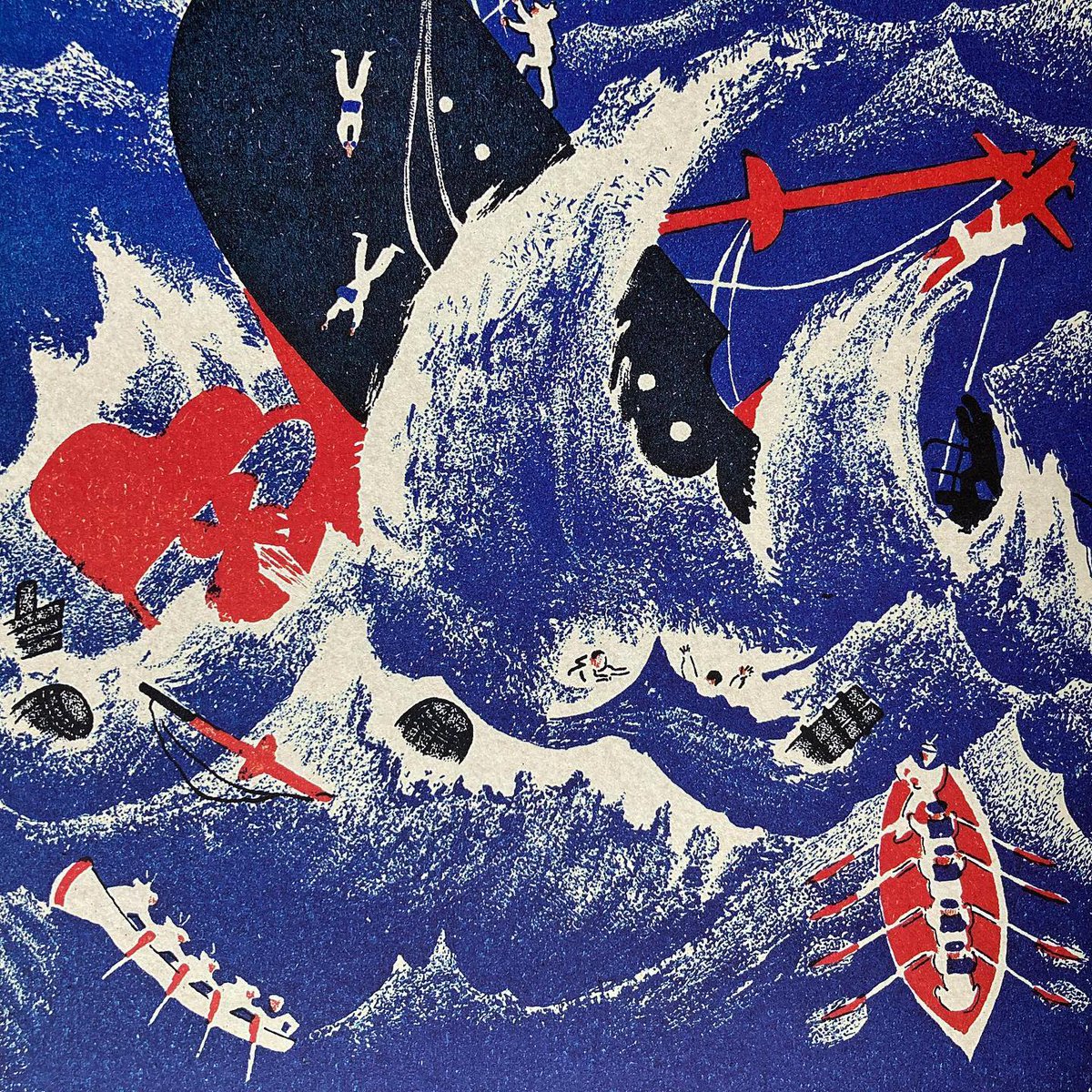 From “My little book about the seas and a lighthouse.”, 1927, illustrations by Boris Pokrovsky and text by Vladimir Maiakovsky.