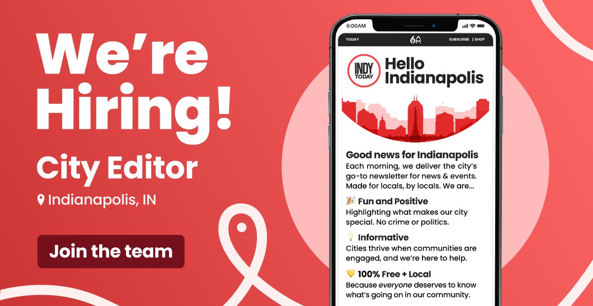 Passionate about storytelling, news, and Indianapolis?

We're hiring a City Editor to plan, write, edit, and publish the most relevant and engaging daily content about our city.

See details + apply: app.trinethire.com/companies/3103…