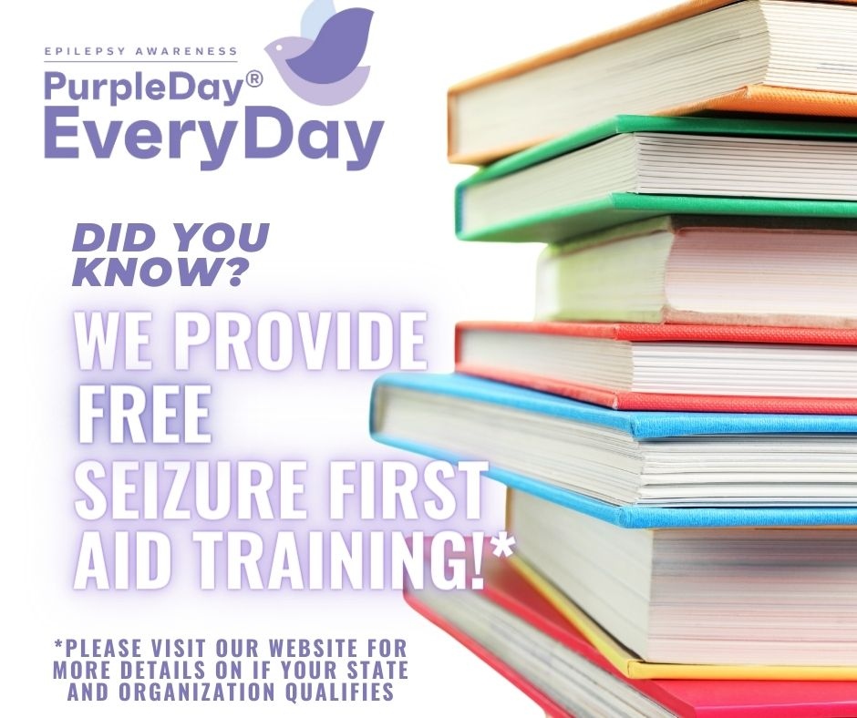 We are so proud to offer FREE seizure first aid training in select states! Visit the link in our bio for more information...and drop any questions you may have below 🥰⁠
⁠
#seizurefirstaid #purpledayeveryday #epilepsy #epilepsyawareness #seizureawareness #safetyfirst