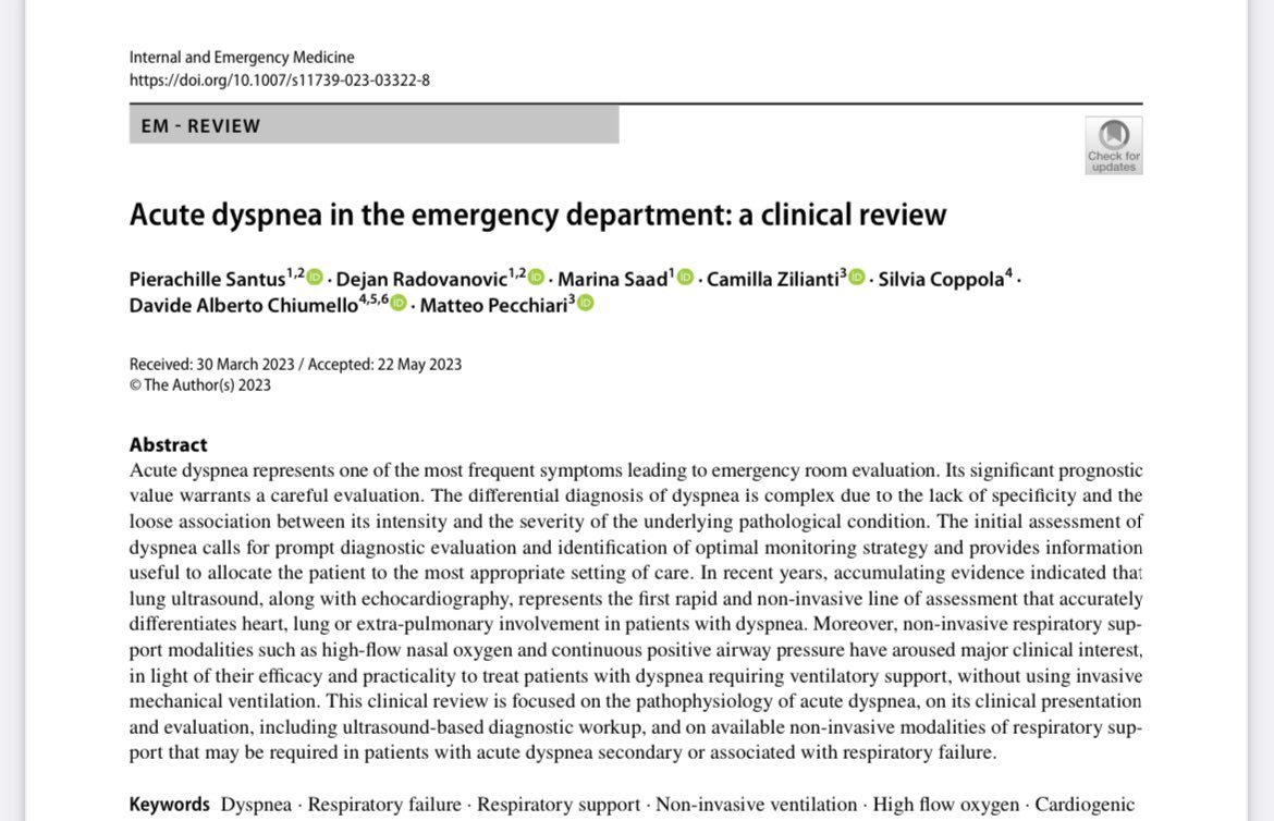 ARUMED1's tweet image. Manejo de la Disnea 🫁🫁🫁

✅ Ecografía pulmonar y ECOTT, son precisos como estándar de atención en la evaluación de varias afecciones que cursan con disnea aguda: 
🔅 neumonía
🔅derrame pleural y pericárdico
🔅neumotórax 
🔆insuficiencia cardíaca

link.springer.com/content/pdf/10…