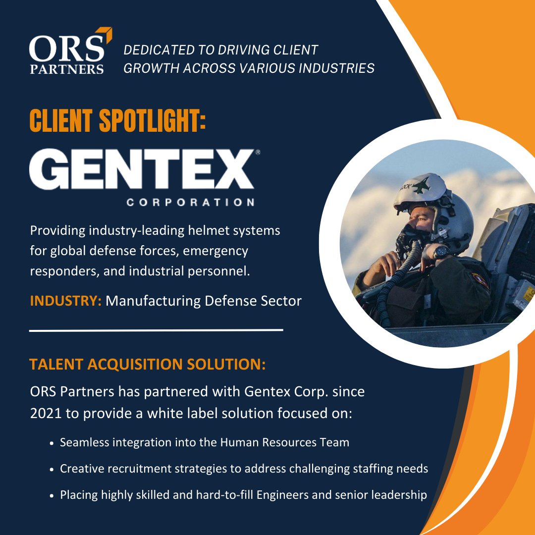 ORS has partnered with Gentex Corp, an industry leader in the manufacturing defense sector, since 2021.ORS provides Gentex with our white-label solution. To learn more about how you can partner with us, visit the link below!
hubs.ly/Q01VFtFv0