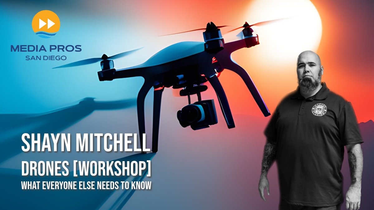 SDMediaPros's tweet photo. You are in for a treat with Shayn Mitchell as one of our presenters at the #DroneWorkshop on Sunday, July 9. Shayn is the CEO and Co-Founder of Icon Industries. Just wait 'til he shows you how he incorporates drones into his creative process. https://t.co/ZYMUfUHbek #SDMediaPros https://t.co/6WuHduO9d1