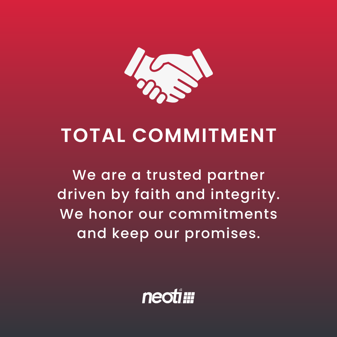 neotilive's tweet image. Our Values guide us in all we do, like our Total Commitment to our customers. Guided by our faith and integrity, we honor our commitments and keep our promises. That's the Neoti Difference 🤝 #neoti #neotivalues #avtweeps #leddisplays #audiovisual #dvled