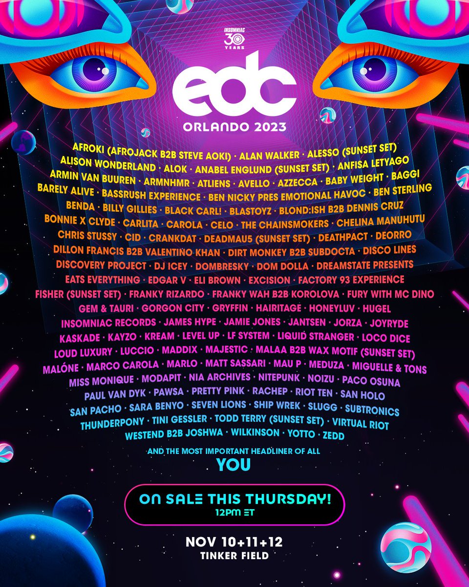 EDC Orlando 2023 Lineup Tickets Schedule Map Set Times