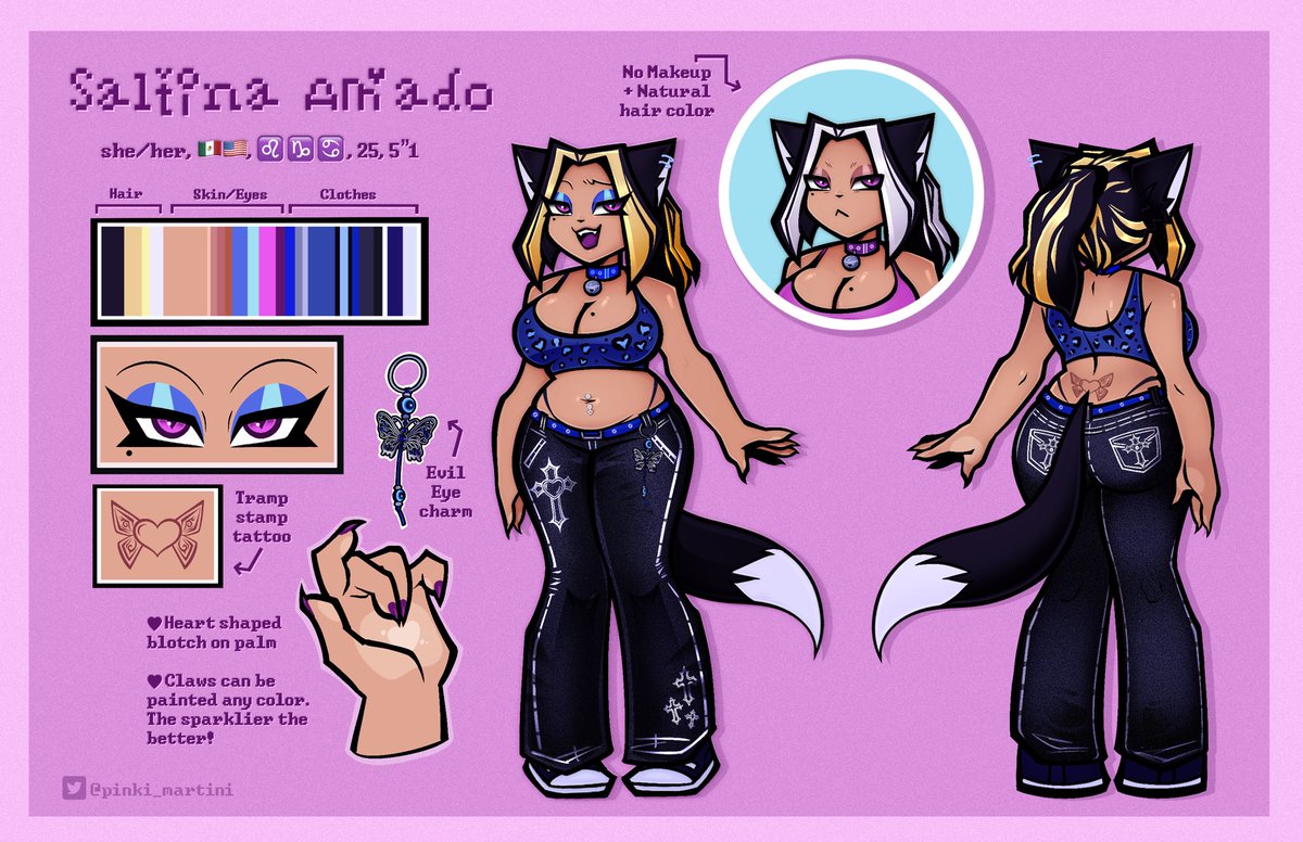 Saltina’s new reference sheet!! 🐱🩷