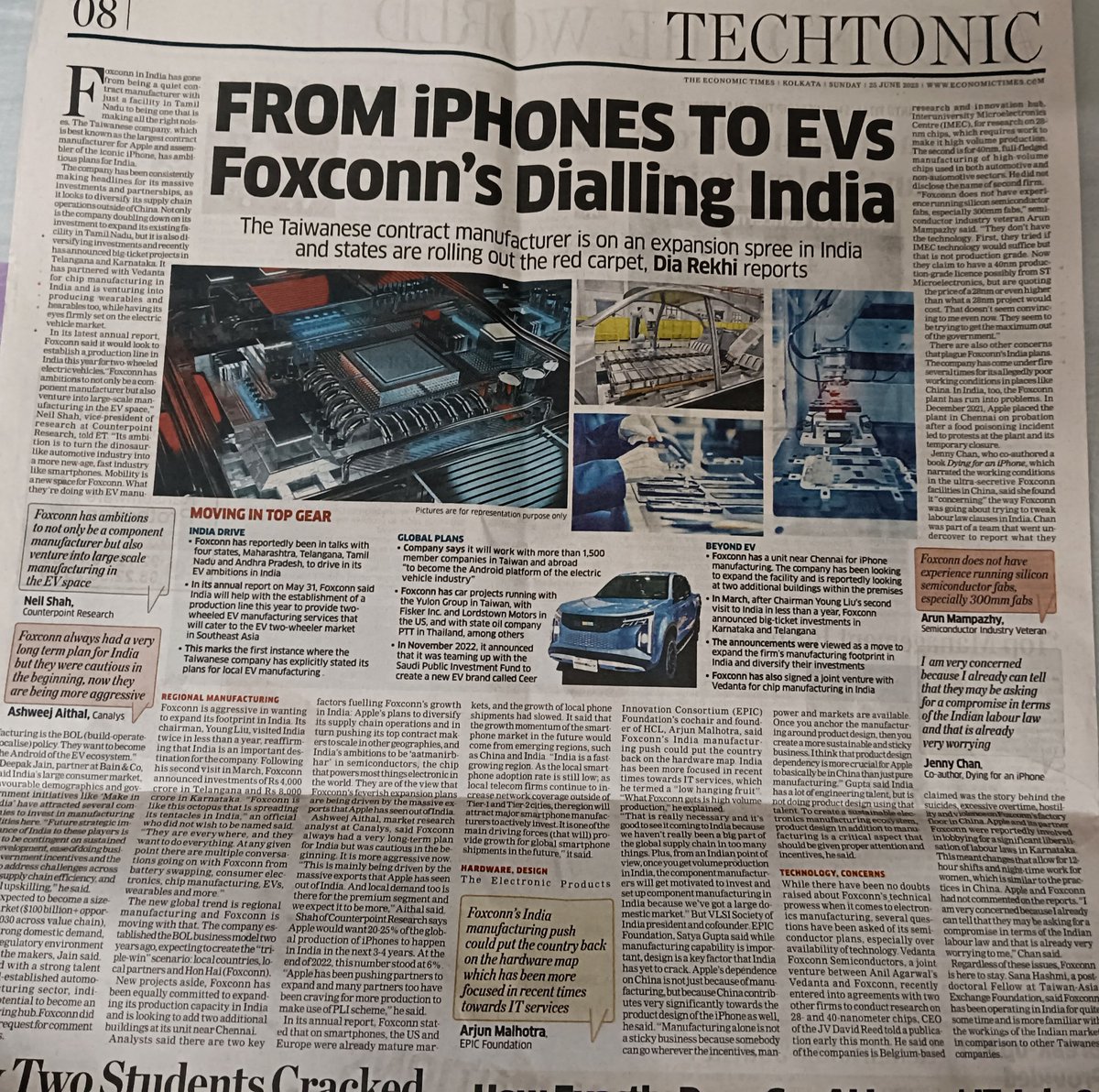 @HonHai_Foxconn is probably going 2 be 2nd TRex after Reliance in Indian mkt.@Apple iphones,Wearables,Hearables & EV to start with.Foxcon is here 2 make huge impacts by cutting across sectors.@SuPriyoBabul @DrShashiPanja @debashis_ We r not in their map but 4 SE Asian mkt,why 1/2