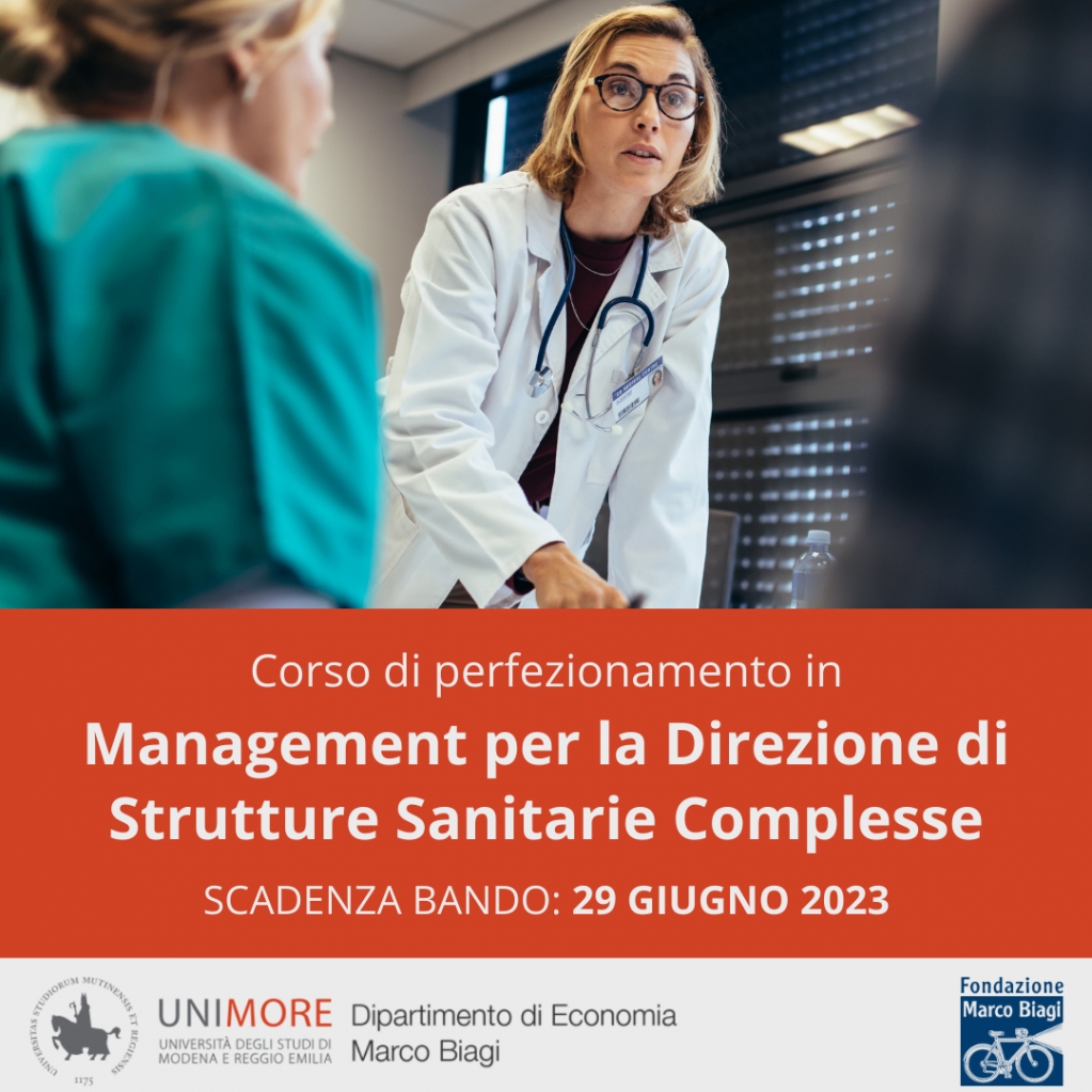 📢 Ultimi giorni per iscriversi alla dodicesima edizione del Corso di Perfezionamento in Management per la Direzione di Strutture Sanitarie Complesse! 🏥 Visita il sito e completa l'iscrizione entro il 29 giugno 2023 alle ore 13:00 fmb.unimore.it/eventi/corso-d…
